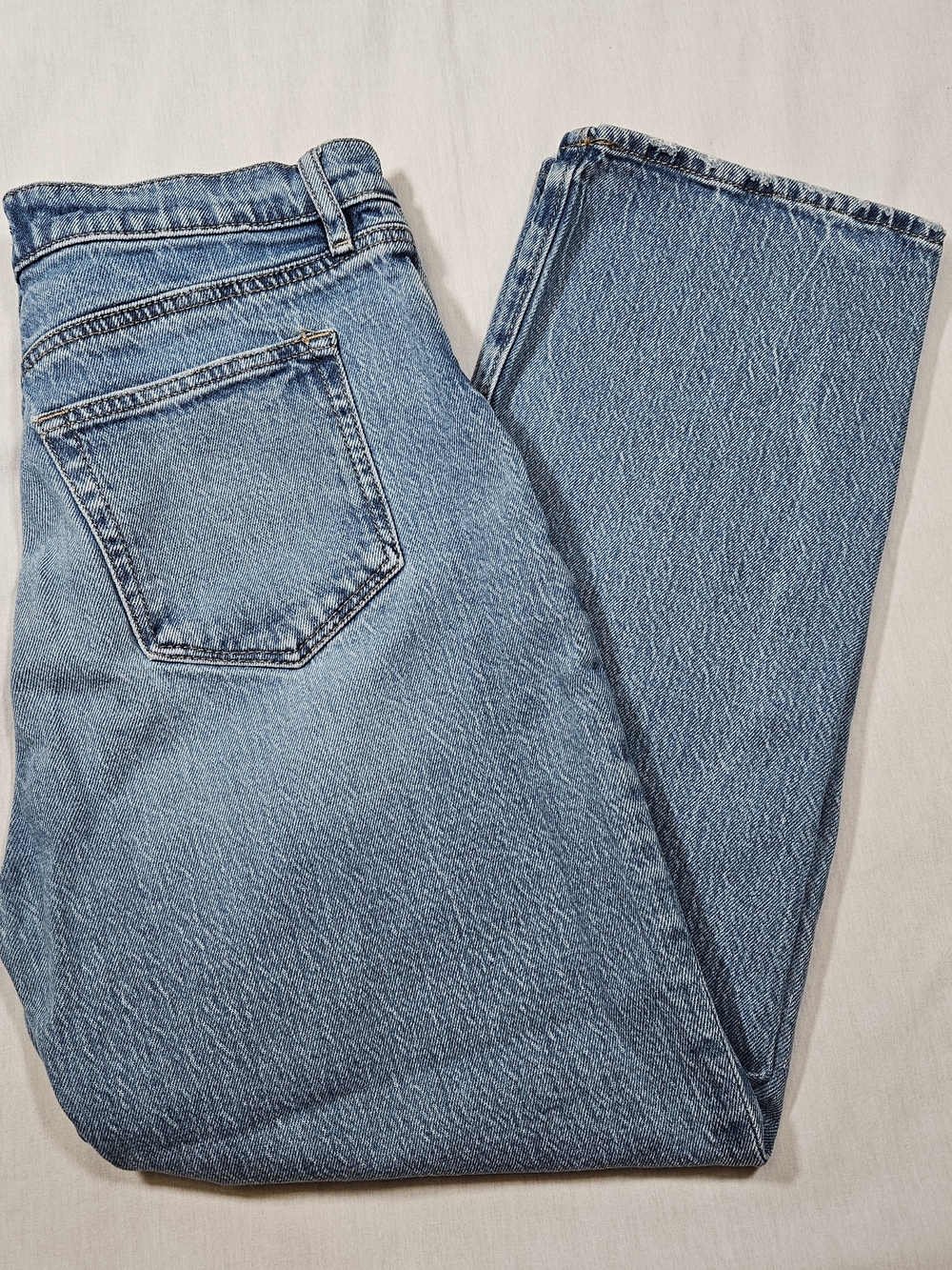 LOFT Women's Wide Leg Jeans Size 6 W28 Petite Light Wash Relaxed Fit High Rise